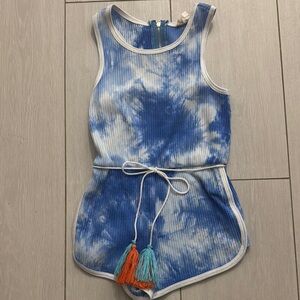 Hannah Banana Blue Tie-Dye Kids Romper 6